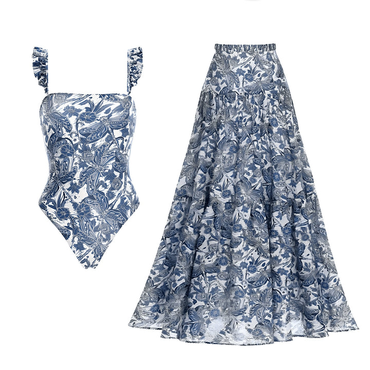 Celeste One-Piece Swimsuit and Sarong Set VERITI Full Set S 