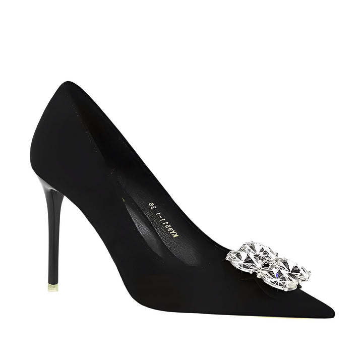 Fleur Rhinestone Pumps VERITI Black 4 