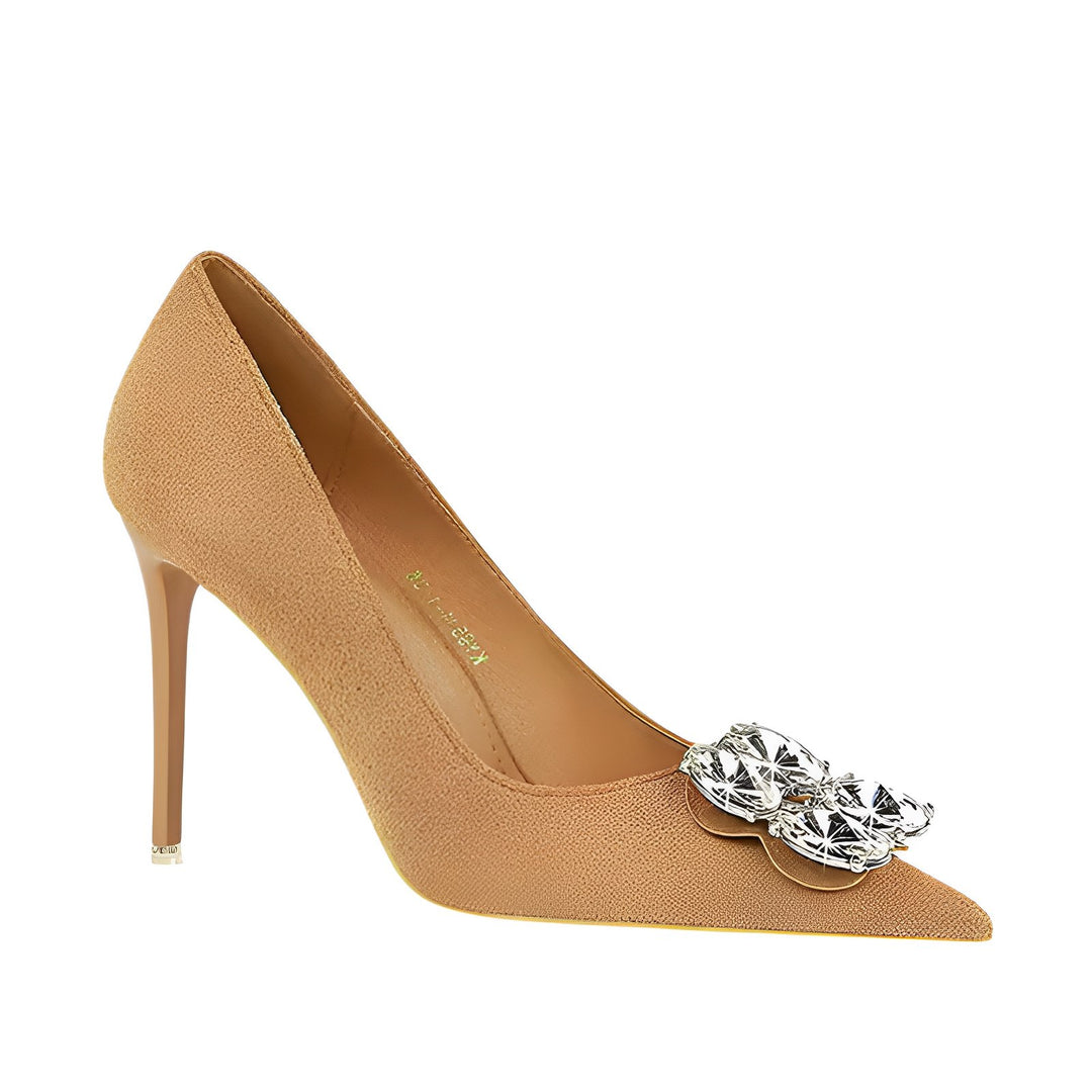 Fleur Rhinestone Pumps VERITI Gold 4 