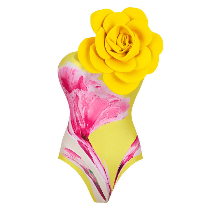 Floriana One-Piece Swimsuit VERITI Yellow S 