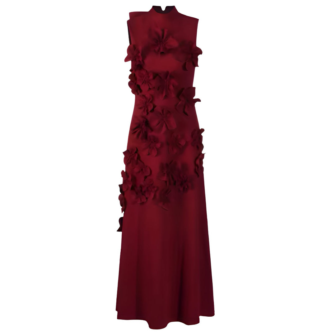 Laure Midi Dress VERITI Burgundy S 