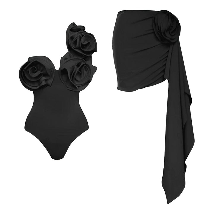 Priscille One-Piece Swimsuit and Sarong Set VERITI Black S 