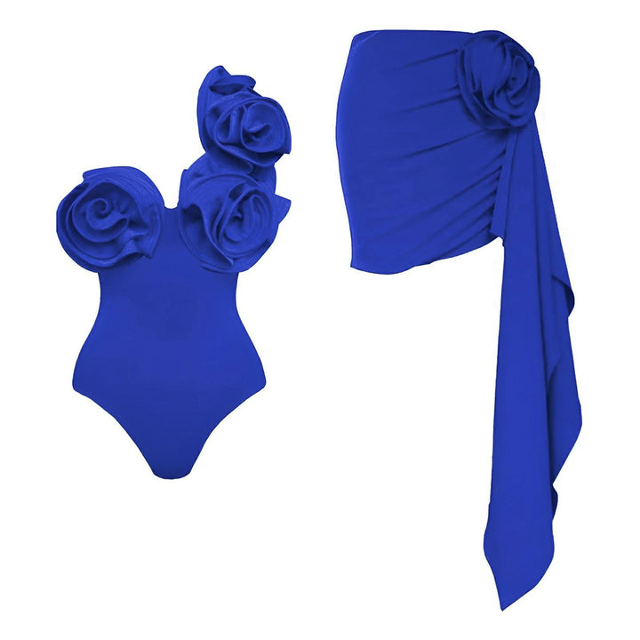 Priscille One-Piece Swimsuit and Sarong Set VERITI Blue S 