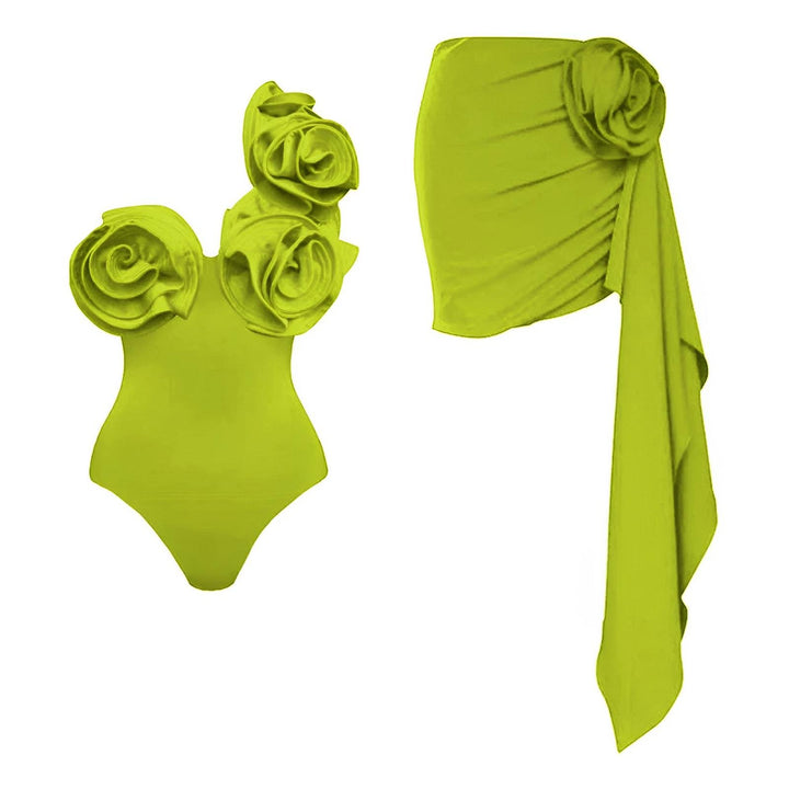 Priscille One-Piece Swimsuit and Sarong Set VERITI Neon S 