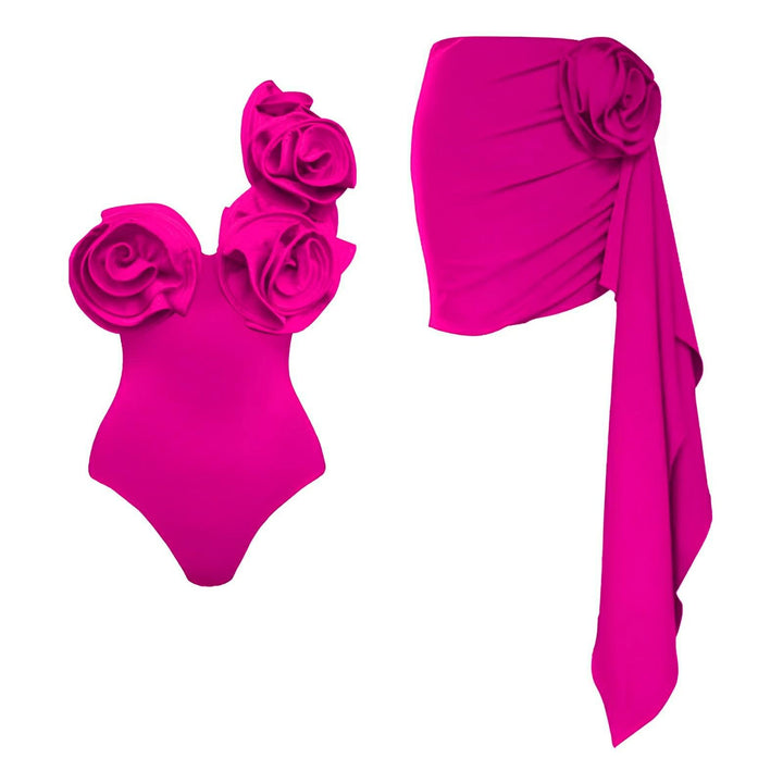 Priscille One-Piece Swimsuit and Sarong Set VERITI Pink S 