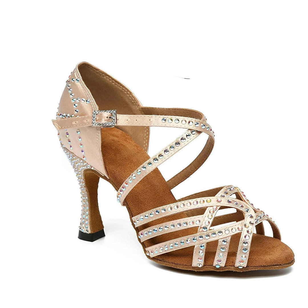 Sabine Rhinestone Sandals VERITI Beige 4.5 