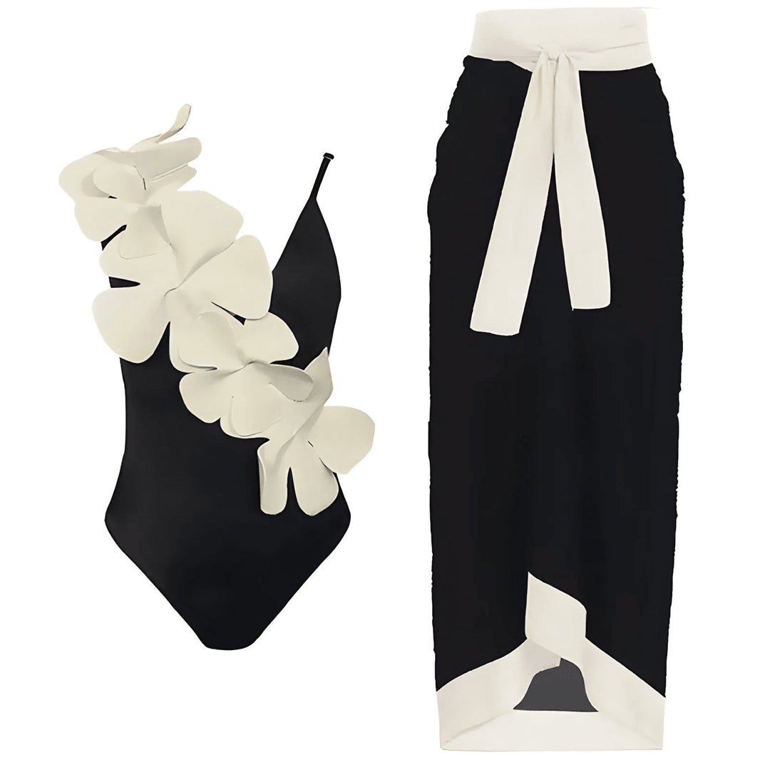 Sidonie One-Piece Swimsuit and Sarong Set VERITI Black S 