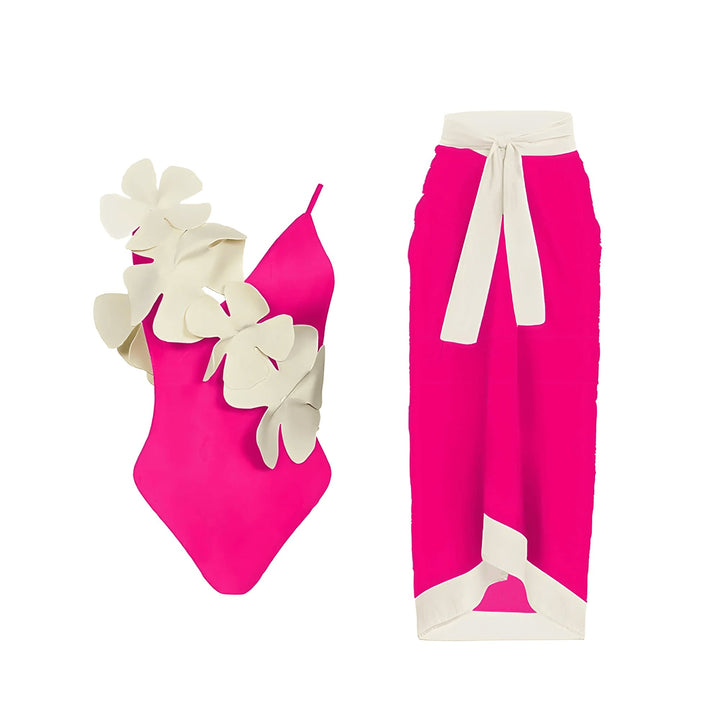 Sidonie One-Piece Swimsuit and Sarong Set VERITI Fuchsia S 