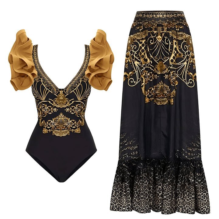 Syra One-Piece Swimsuit and Sarong Set VERITI S 