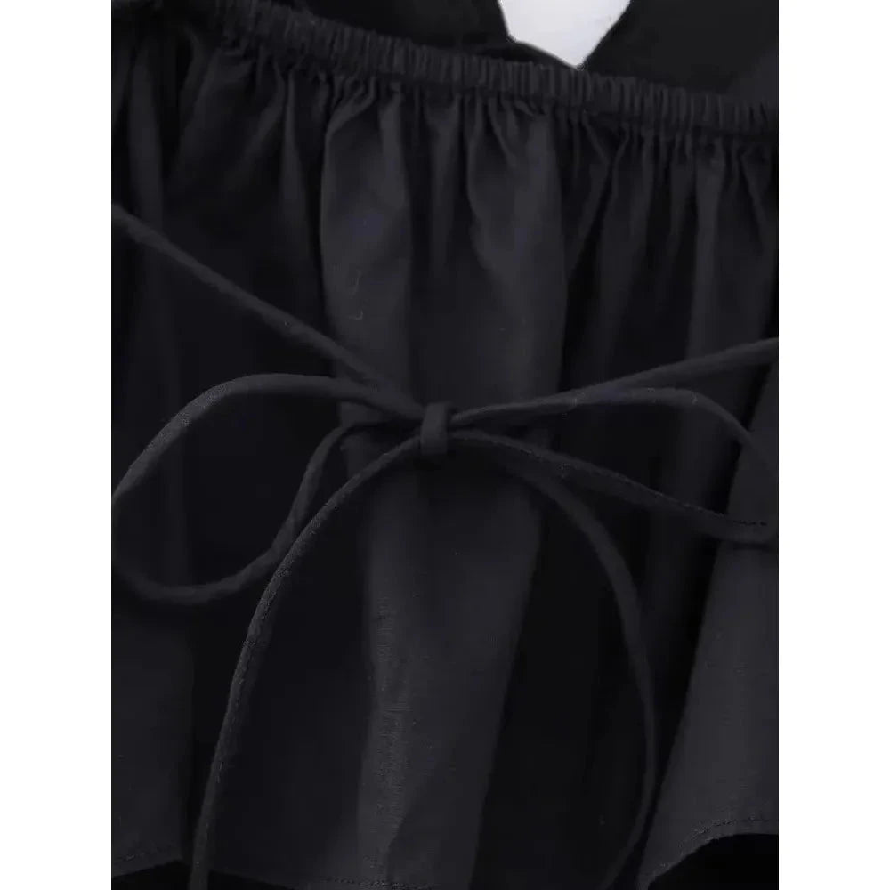 The Lanthe Lace Up Pleated Cropped Top VERITI 
